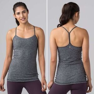 Lululemon Power Pose Tank in Heathered Black Size 8